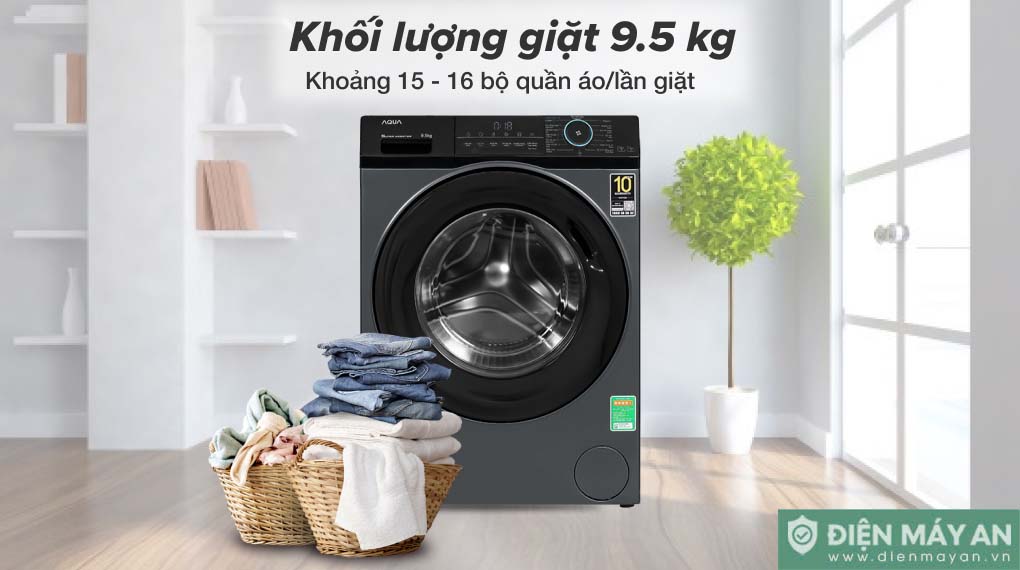 Máy giặt Aqua Inverter 9.5 kg AQD-A952J BK